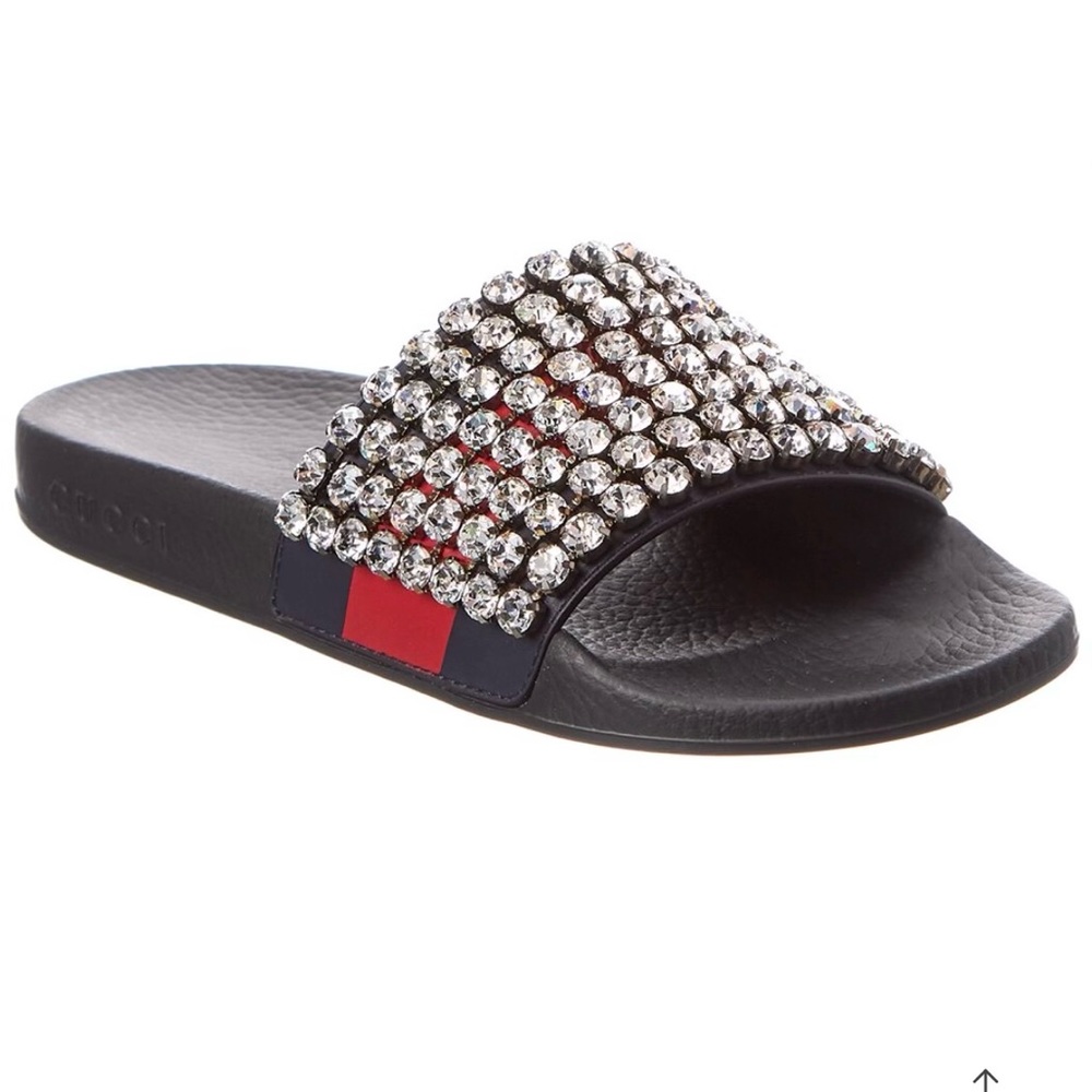 Gucci crystal rubber slide